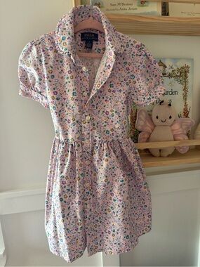 Polo by Ralph Lauren Pink Floral Cotton Shirt Dress